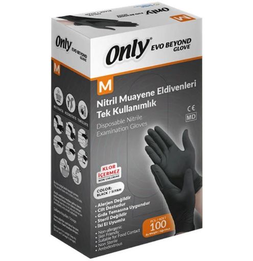 ONLY  NİTRİL ELDİVEN SİYAH 100 LÜ M BOY. ürün görseli