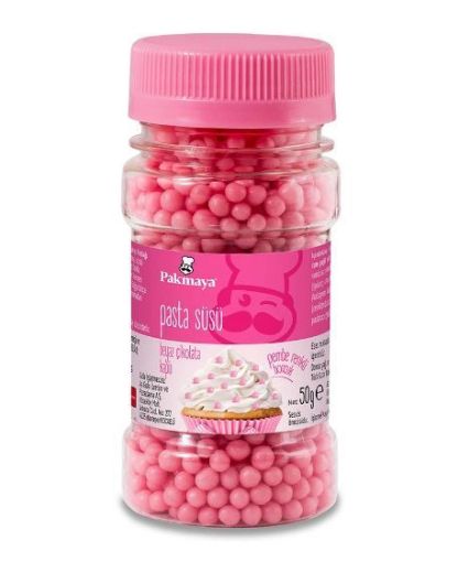 PAKMAYA PASTA SÜSÜ PEMBE BONCUK 50 GR. ürün görseli