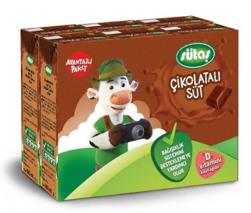 SÜTAŞ ÇİKOLATALI SÜT 6X180 ML. ürün görseli